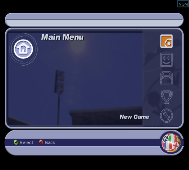Image du menu du jeu LMA Manager 2003 sur Microsoft Xbox