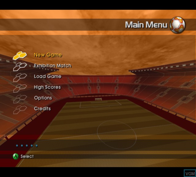 Image du menu du jeu LMA Manager 2004 sur Microsoft Xbox
