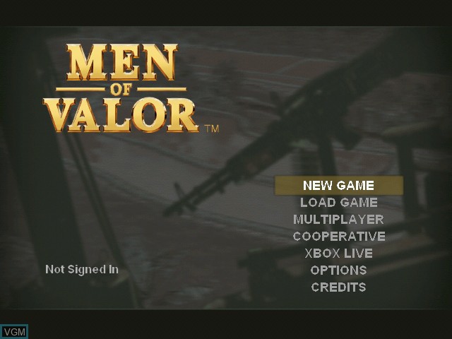 Image du menu du jeu Men of Valor sur Microsoft Xbox