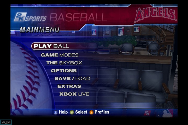 Image du menu du jeu Major League Baseball 2K5 - World Series Edition sur Microsoft Xbox