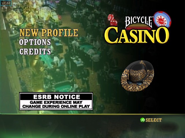 Image du menu du jeu Bicycle Casino sur Microsoft Xbox