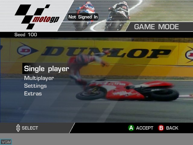 Image du menu du jeu MotoGP 3 - Ultimate Racing Technology sur Microsoft Xbox