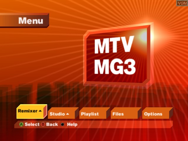 Image du menu du jeu MTV Music Generator 3 - This Is the Remix sur Microsoft Xbox