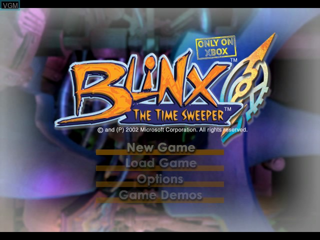 Image du menu du jeu Blinx - The Time Sweeper sur Microsoft Xbox
