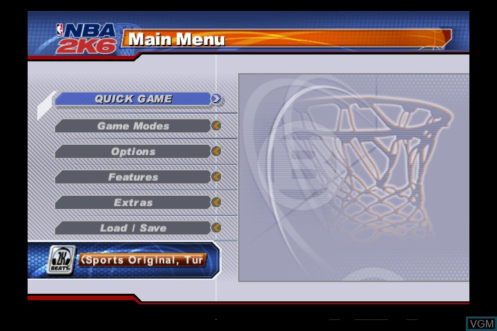 Image du menu du jeu NBA 2K6 sur Microsoft Xbox