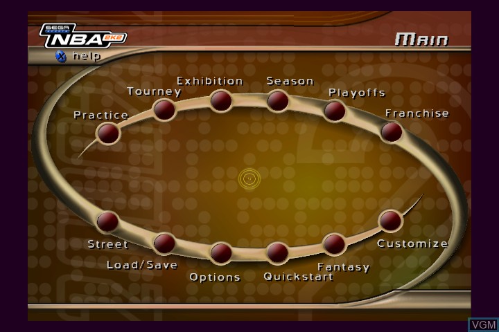 Image du menu du jeu NBA 2K2 sur Microsoft Xbox