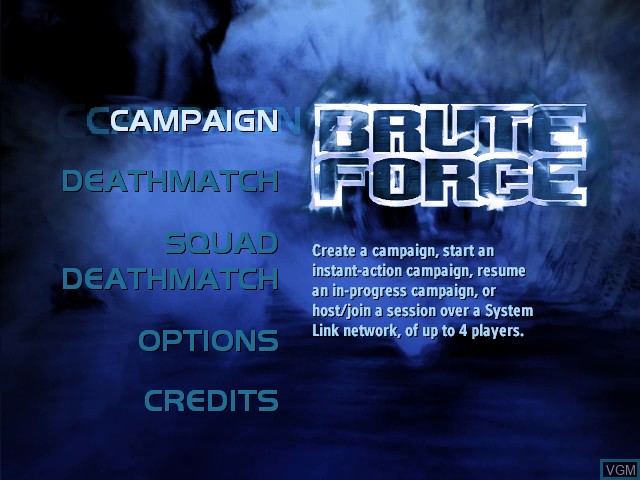 Image du menu du jeu Brute Force sur Microsoft Xbox