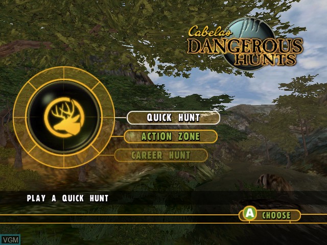 Image du menu du jeu Cabela's Dangerous Hunts sur Microsoft Xbox