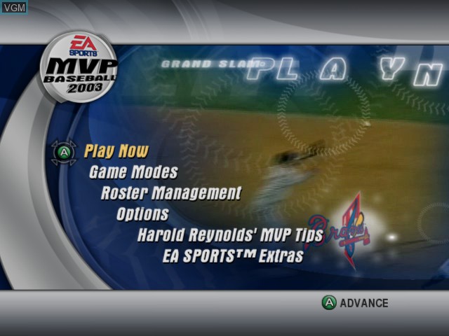 Image du menu du jeu MVP Baseball 2003 sur Microsoft Xbox