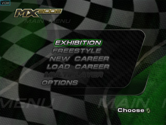 Image du menu du jeu MX 2002 featuring Ricky Carmichael sur Microsoft Xbox