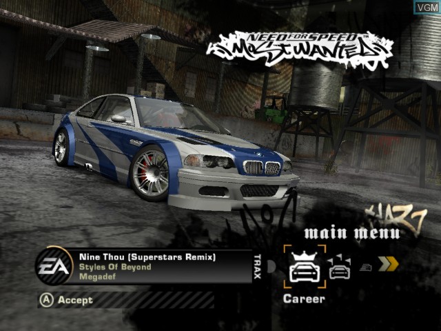 Image du menu du jeu Need for Speed Most Wanted sur Microsoft Xbox