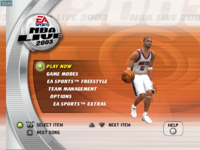 Image du menu du jeu NBA Live 2003 sur Microsoft Xbox