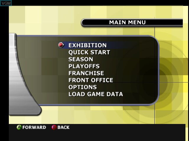Image du menu du jeu NBA Starting Five sur Microsoft Xbox