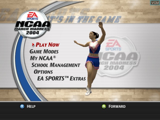 Image du menu du jeu NCAA March Madness 2004 sur Microsoft Xbox