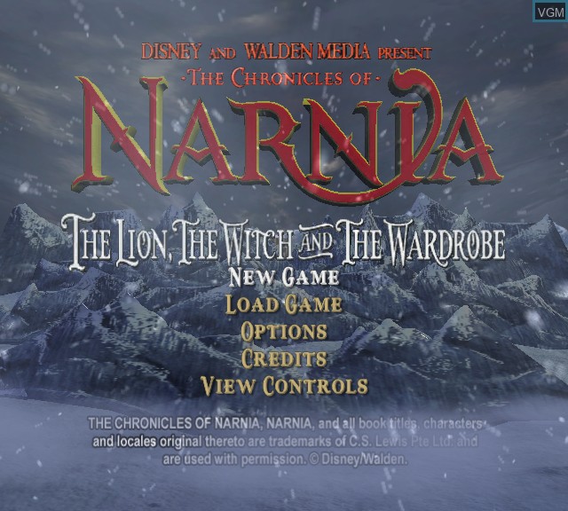 Image du menu du jeu Chronicles of Narnia, The - The Lion, The Witch and The Wardrobe sur Microsoft Xbox