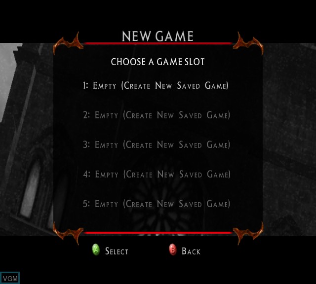 Image du menu du jeu Van Helsing sur Microsoft Xbox