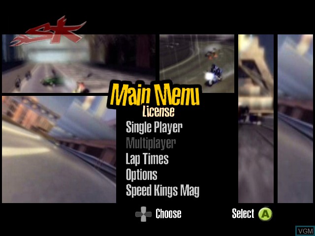 Image du menu du jeu Speed Kings sur Microsoft Xbox