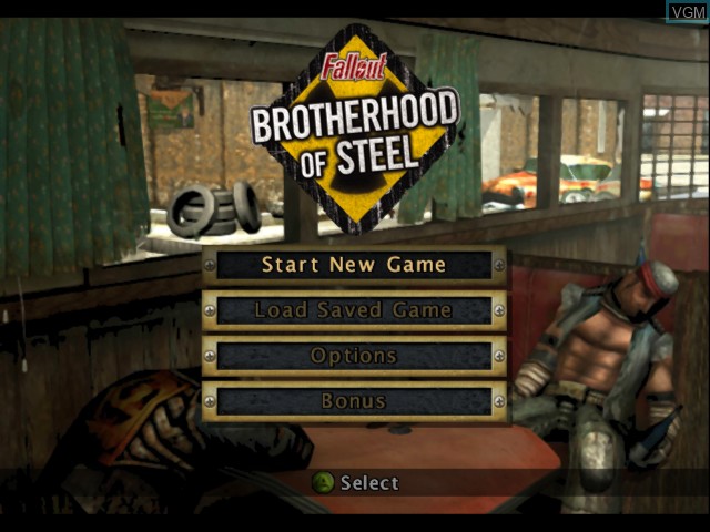 Image du menu du jeu Fallout - Brotherhood of Steel sur Microsoft Xbox