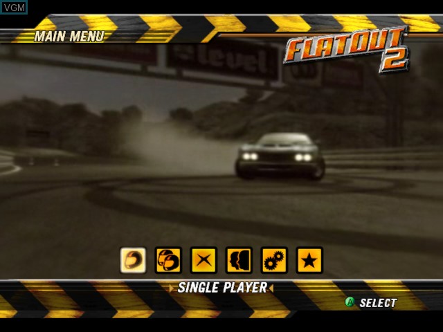 Image du menu du jeu FlatOut 2 sur Microsoft Xbox
