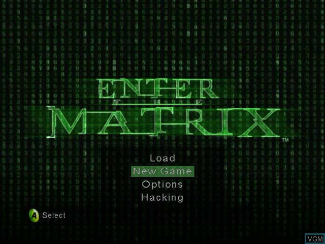 Image du menu du jeu Enter the Matrix sur Microsoft Xbox