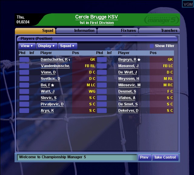 Image in-game du jeu Championship Manager 5 sur Microsoft Xbox