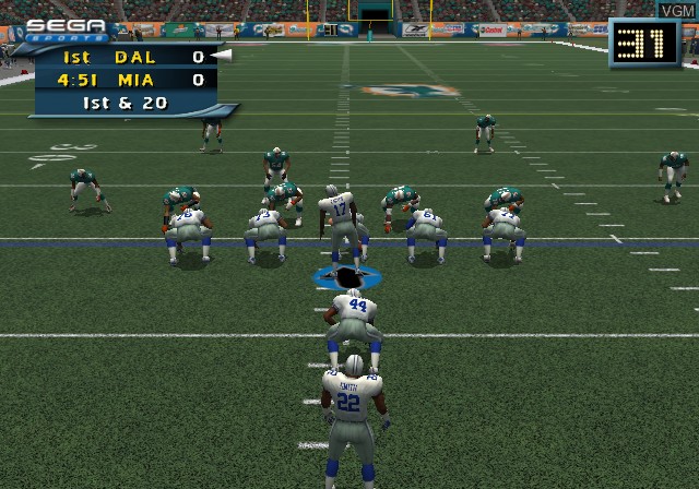 Image in-game du jeu NFL 2K2 sur Microsoft Xbox