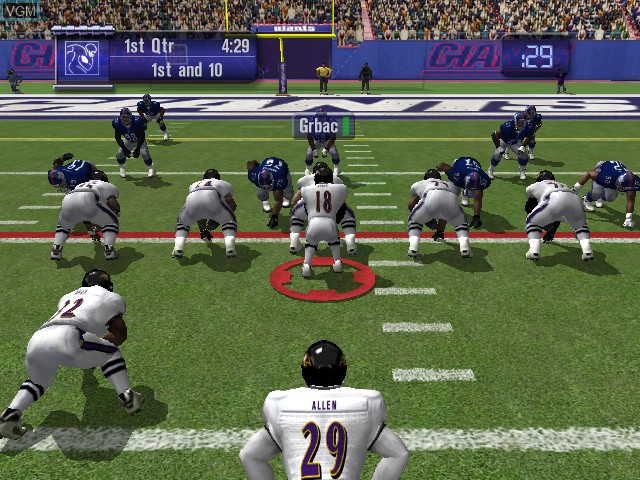 Image in-game du jeu NFL Fever 2002 sur Microsoft Xbox