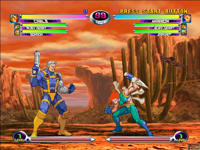 Image in-game du jeu Marvel vs. Capcom 2 sur Microsoft Xbox
