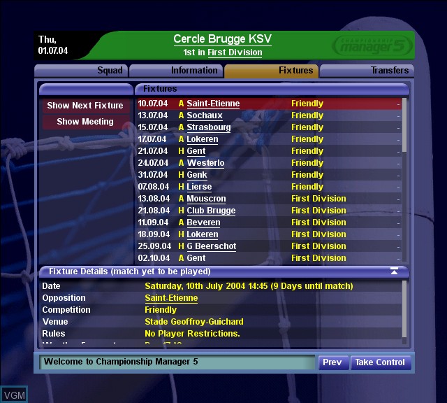 Image in-game du jeu Championship Manager 5 sur Microsoft Xbox