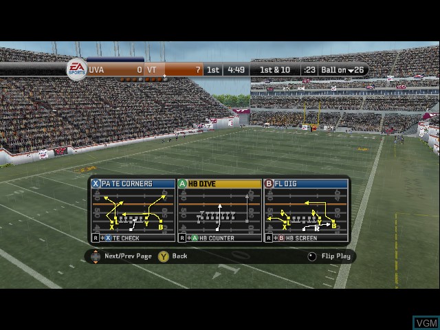 Image in-game du jeu NCAA Football 08 sur Microsoft Xbox