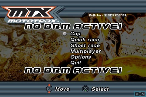 Image de l'ecran titre du jeu MTX - Mototrax sur Tapwave Zodiac