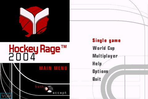 Image de l'ecran titre du jeu Hockey Rage 2004 sur Tapwave Zodiac
