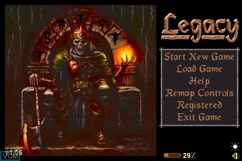 Image de l'ecran titre du jeu Legacy sur Tapwave Zodiac