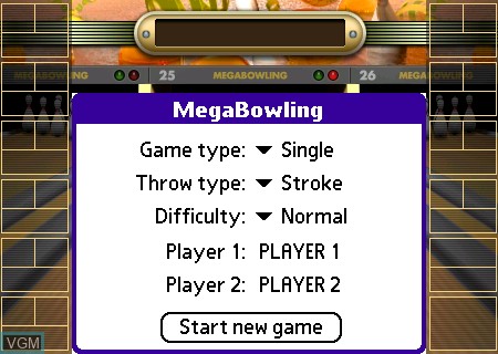 Image de l'ecran titre du jeu Mega Bowling sur Tapwave Zodiac
