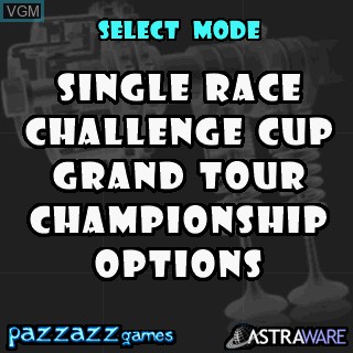 Image du menu du jeu GTS Racing Challenge sur Tapwave Zodiac